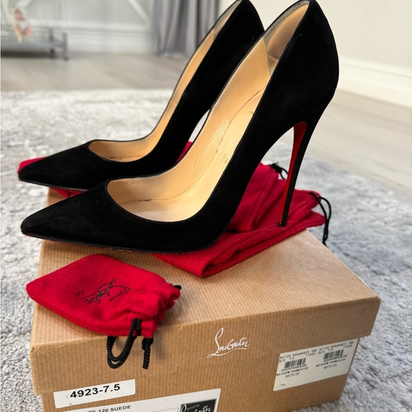 Christian Louboutin So Kate 120 Pumps Shoes Size 37.5 Black Suede - Picture 5 of 13